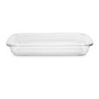 Assadeira Retangular Em Vidro Com Tampa Brinox Cheff 28 7x20