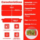 Assadeira Retangular Em Vidro Com Tampa Brinox Cheff 28 7x20