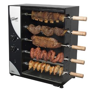 Foto de Assador Gás Glp Rotativo Arke Vulcano Cattiva 05 Espetos Banc