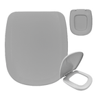 Assento Almofadado para Vaso Sanitário com Fechamento Comum Retangular Cinza Sicmol