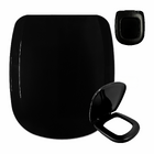 Assento Almofadado para Vaso Sanitário com Fechamento Comum Retangular Preto Sicmol