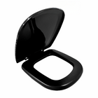Assento Almofadado para Vaso Sanitário com Fechamento Comum Retangular Preto Sicmol