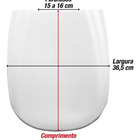 Assento Almofadado Tampa Sanitária Quadra Elevado 7,5 Branca