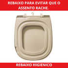 Assento Almofadado Tampa Sanitária Retangular Areia Para Vaso