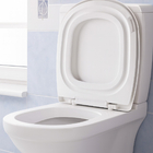 Assento Almofadado Tampa Sanitária Retangular Cinza Claro Par