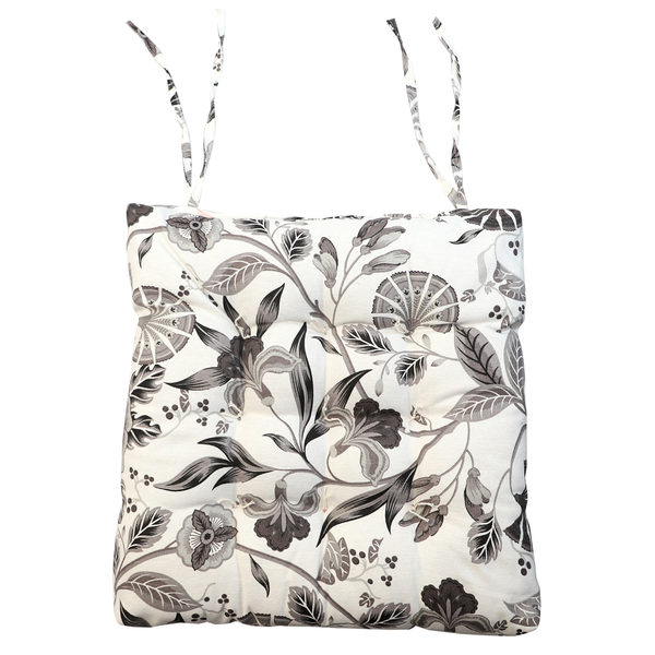 Assento Alto 40x40cm  Asturias Flores Cinza