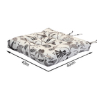 Assento Alto 40x40cm  Asturias Flores Cinza