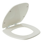 Assento Sanitário Madeira Biscuit Fechamento Comum Fixação Cromada para Vaso Incepa Thema