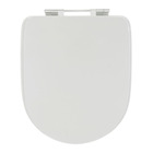 Assento Sanitário Madeira Branco Fechamento Comum Fixação Cromada para Vaso Icasa Luna