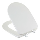 Assento Sanitário Madeira Branco Fechamento Comum Fixação Cromada para Vaso Icasa Luna