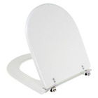 Assento Sanitário Plástico Branco Fechamento Comum Fixação Cromada para Vaso Incepa Calypso