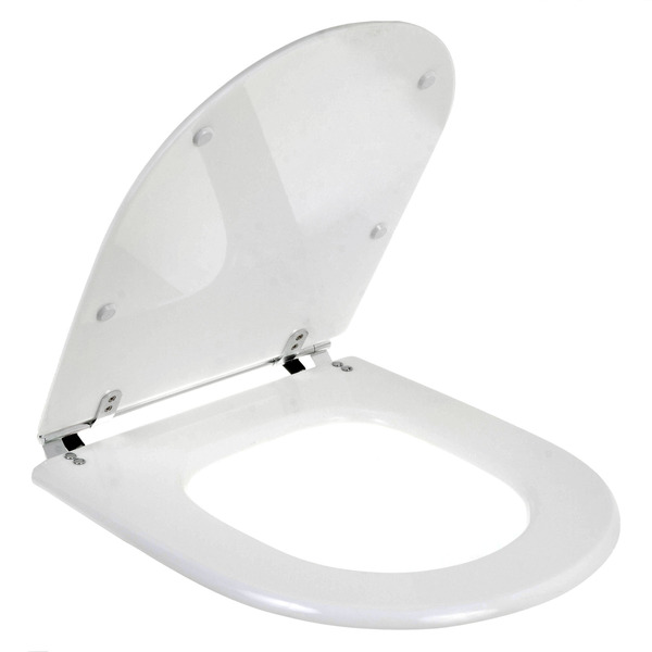 Assento Sanitário Plástico Branco Fechamento Comum Fixação Cromada para Vaso Incepa Calypso