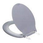 Assento Sanitário Plástico Cinza Claro Fechamento Comum Fixação Branca Universal