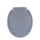 Assento Sanitário Plástico Cinza Claro Fechamento Comum Fixação Branca Universal