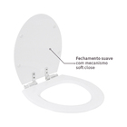 Assento Convencional Azalea Poliéster Fechamento Suave Branco Sensea