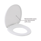 Assento Sanitário Convencional Polipropileno Solution Fechamento Suave Branco Sensea