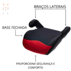 Assento De Elevacao Para Carro Booster Preto/verm. 15-36kg