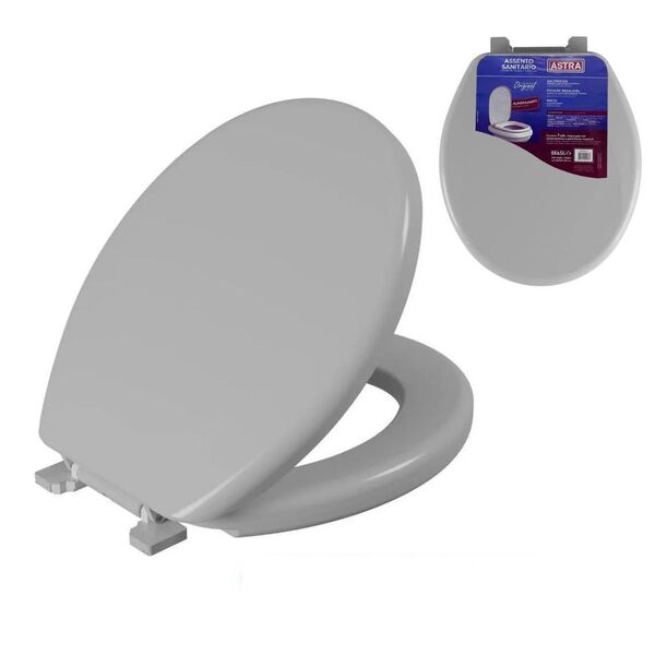 Assento Deca Almofadado Astra Oval Universal Village Cinza