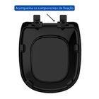Assento Icasa Sabatini Preto Soft Close Resina Termofixo