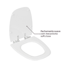 Assento Monte Carlo Poliéster Fechamento Suave Branco Sensea