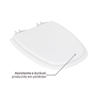 Assento Monte Carlo Poliéster Fechamento Suave Branco Sensea