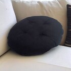 Assento Para Cadeira Almofada Futon 40x40 Redondo Preto