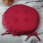 Assento Para Cadeira Almofada Futon 40x40 Redondo Vermelha