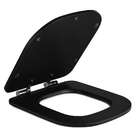 Assento Poliester Soft Close Piano Preto Fosco Para Vaso Deca