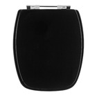Assento Sanitário Madeira Preto Fechamento Comum Fixação Cromada para Vaso Celite Stylus