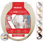 Assento Saniário Almofadado Oval Areia Para O Vaso Modelo Eco