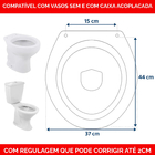 Assento Saniário Almofadado Oval Branco Para O Vaso Modelo Az