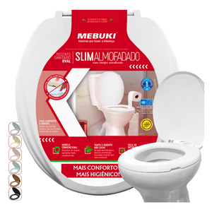 Foto de Assento Saniário Almofadado Oval Branco Para O Vaso Modelo Co