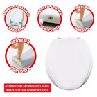 Assento Saniário Almofadado Oval Branco Para O Vaso Modelo Pe