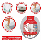 Assento Saniário Almofadado Oval Cinza Claro Para O Vaso Mode