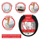 Assento Saniário Almofadado Oval Preto Para O Vaso Modelo Vil