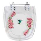 Assento Sanitário Acrilico Transparente Decorado Beija Flor P