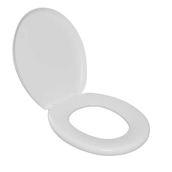 Assento Sanitário Almofadado Convencional com Fechamento Comum Oval Poliuretano Branco Astra