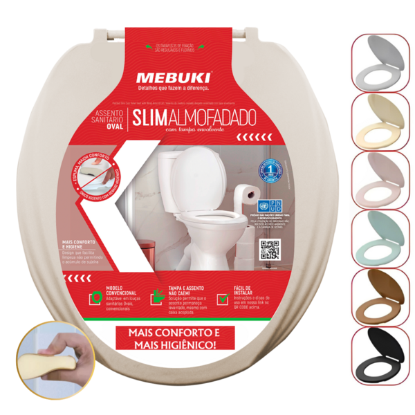 Assento Sanitário Almofadado Oval Para O Vaso Modelo Izy Deca