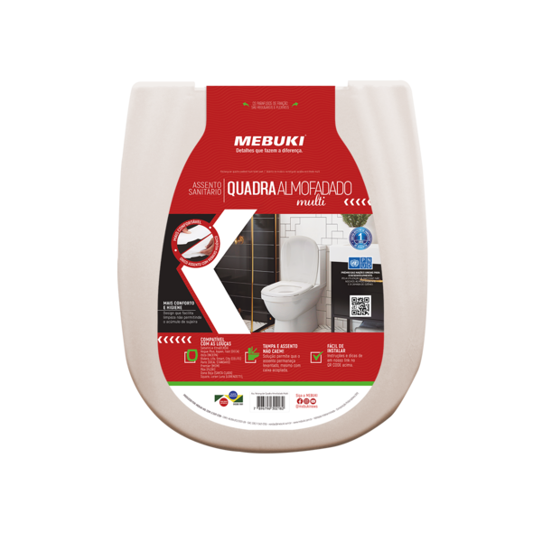 Assento Sanitário Almofadado Sabatini Para Icasa Salmão Mebuki