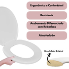 Assento Sanitário Almofadado Slim Branco + Lixeira Branca 6l