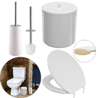 Assento Sanitário Almofadado Slim Branco + Lixeira Branca 6l