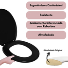 Assento Sanitário Almofadado Slim Preto + Lixeira Preta 6l Re