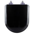 Assento Sanitário Almofadado Soft Close Carrara Preto Para De