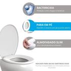 Assento Sanitario Almofadado Universal Oval Astra Slim Bege