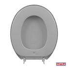 Assento Sanitario Almofadado Universal Oval Astra Slim Cinza
