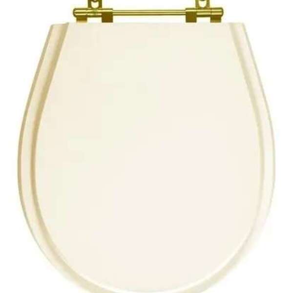 Assento Sanitário Avalon Bone Ferragem Dourada Para Ideal St