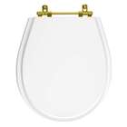 Assento Sanitário Avalon Branco Ferragem Dourada Para Ideal