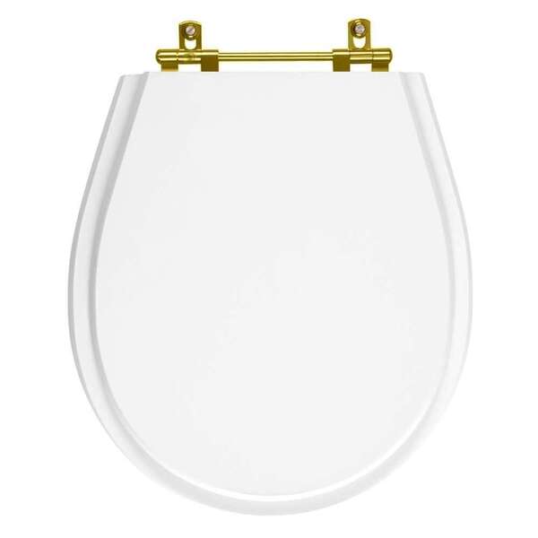 Assento Sanitário Avalon Branco Ferragem Dourada Para Ideal