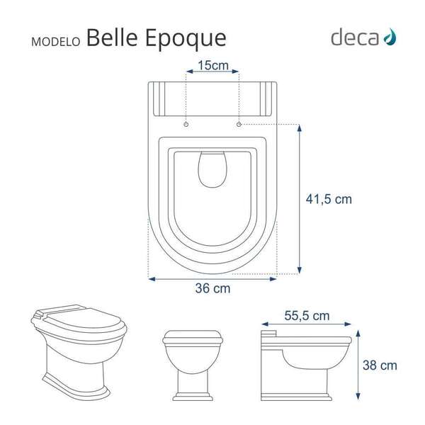 Assento Sanitario Belle Epoque Creme Deca Ferragem Dourada