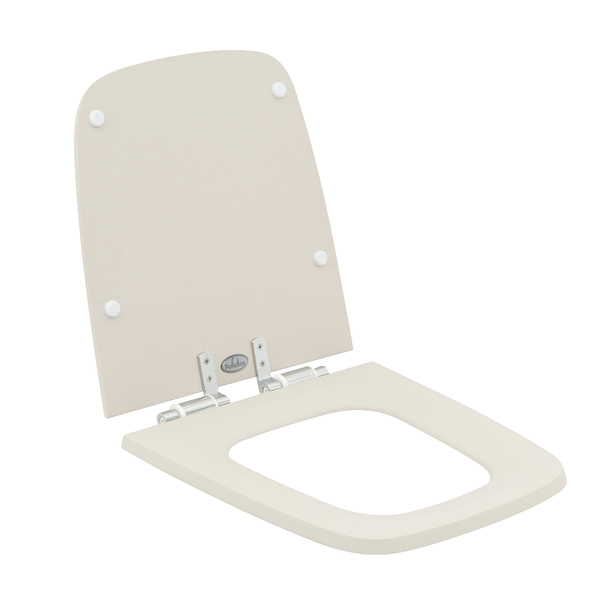 Assento Sanitário Boss Poliéster Bege Fosco Fechamento Suave Policlass